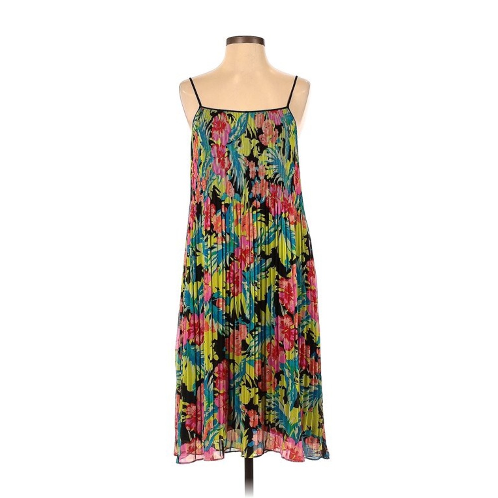 Loft tropical floral midi dress size large